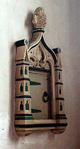 Aumbry in the north wall of the chancel September 2011